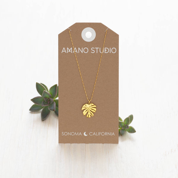 Monstera Leaf Necklace