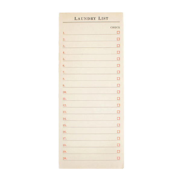 Laundry List Skinny Notepad